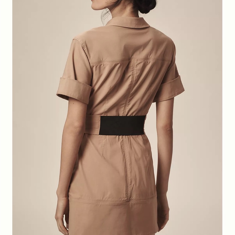 Maeve tan with black accents, Short Sleeve V-neck mini dress - size large - Picture 4 of 8